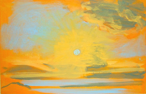 Sunrise IV, 11" x 17", acrylic on canvas, 2011.